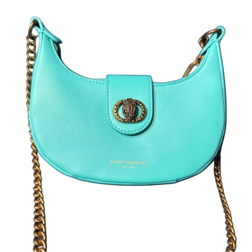 Kurt Geiger Small Leather Chelsea Hobo Crossbody Bag with Eagle and Gold Chain